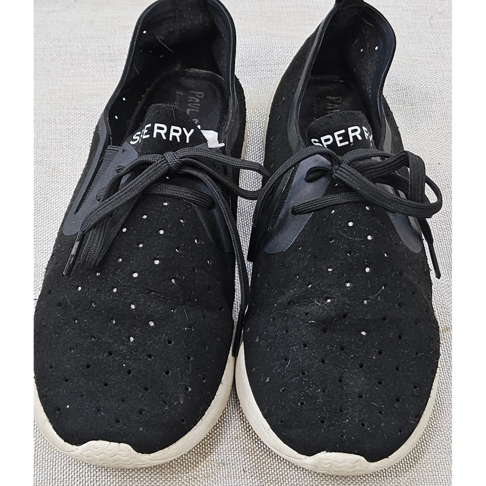 Sperry Paul Sperry Flex Deck Sneaker Womens 6M Black Fabric STS97747 Casual Shoe